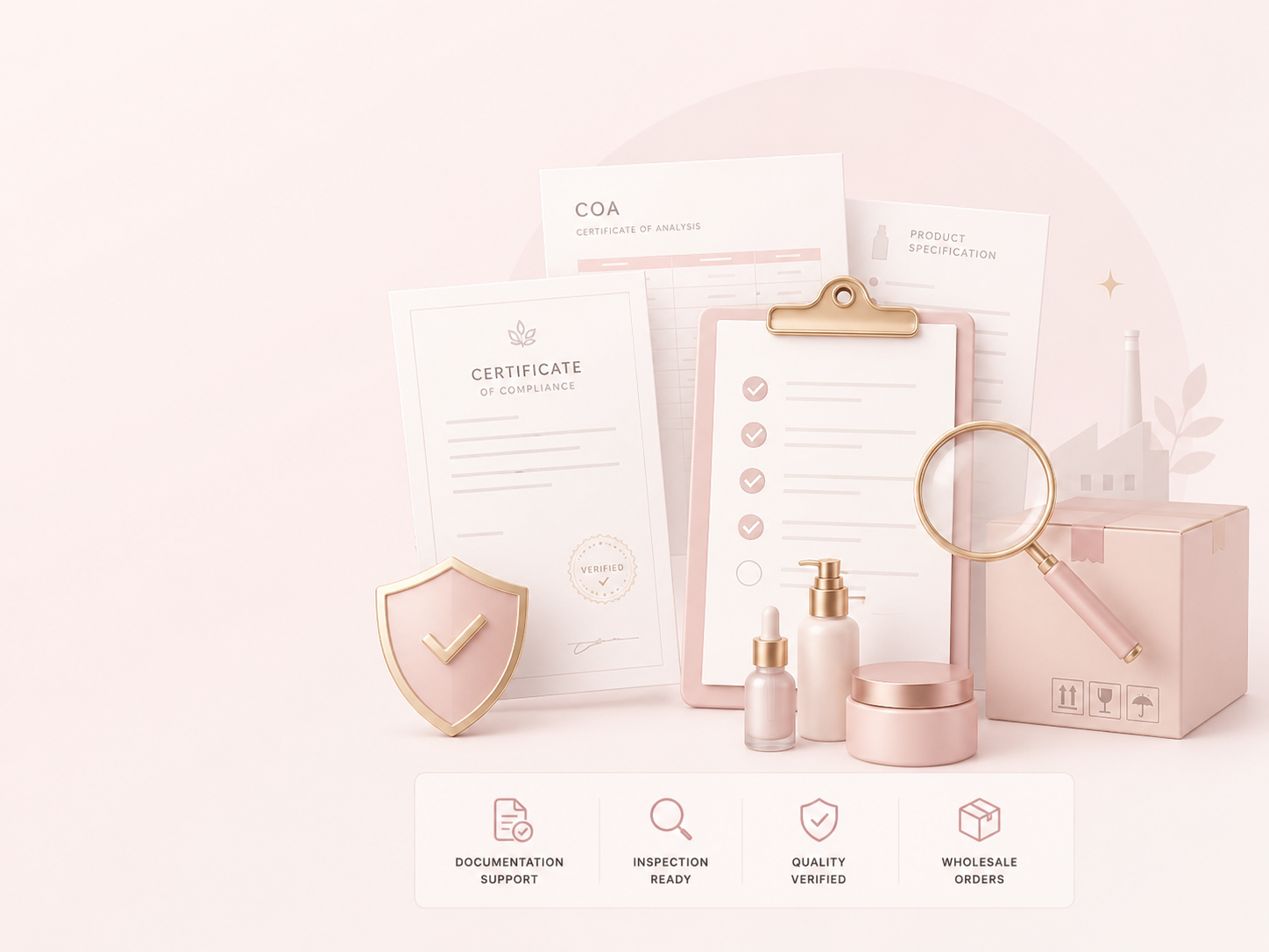 Cosmetic manufacturing documentation and quality paperwork