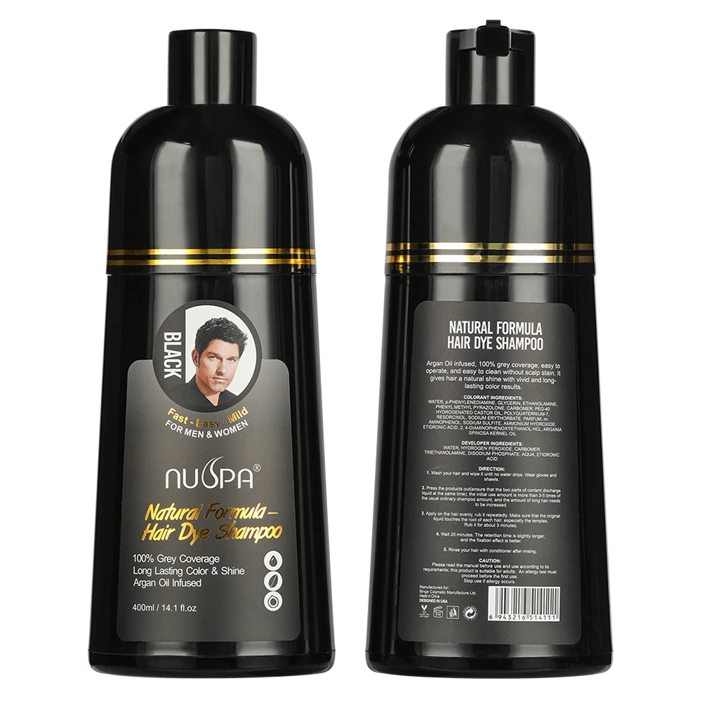 3-in-1 Plant Extract Black Hair Dye Shampoo