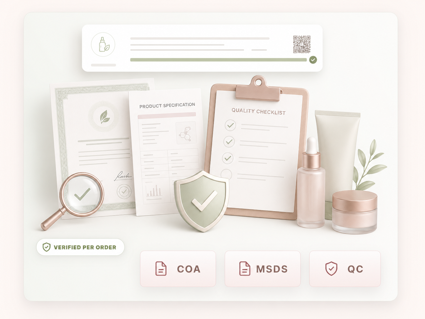 Cosmetic quality documents and certificates